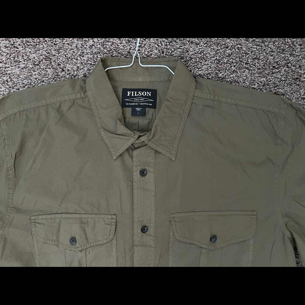 Filson washed feather cloth shirt